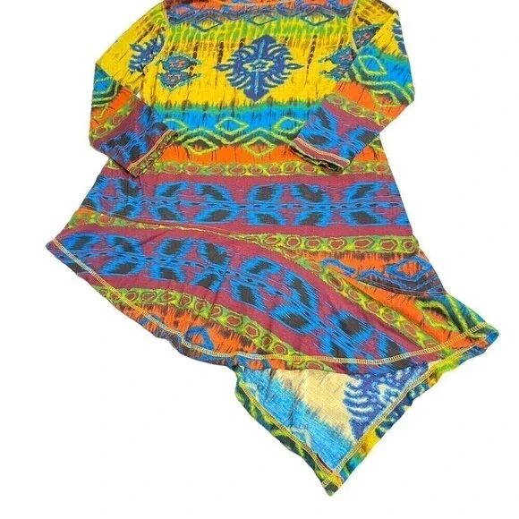 Urban Mangoz Womens Multicolor Stich Embroidered  Blouse Tunic Top Medium Novelt - Picture 2 of 12